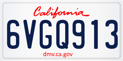 CA license plate 6VGQ913