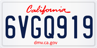 CA license plate 6VGQ919