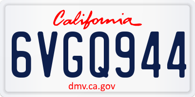 CA license plate 6VGQ944