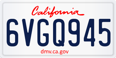 CA license plate 6VGQ945
