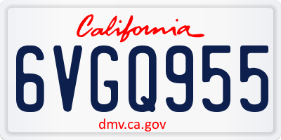 CA license plate 6VGQ955