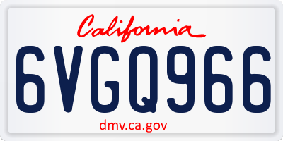 CA license plate 6VGQ966
