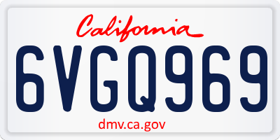 CA license plate 6VGQ969
