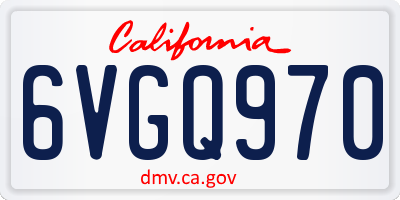 CA license plate 6VGQ970