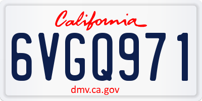 CA license plate 6VGQ971