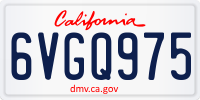 CA license plate 6VGQ975