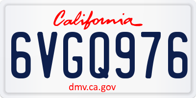 CA license plate 6VGQ976