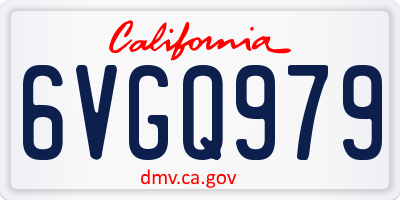 CA license plate 6VGQ979