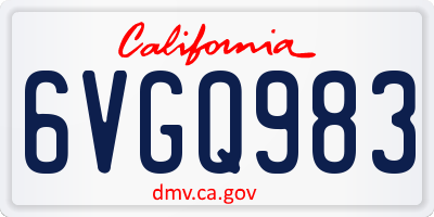 CA license plate 6VGQ983