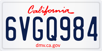 CA license plate 6VGQ984