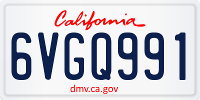 CA license plate 6VGQ991