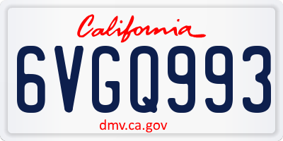 CA license plate 6VGQ993