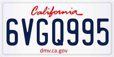 CA license plate 6VGQ995