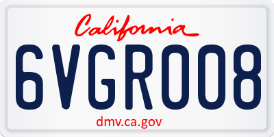 CA license plate 6VGR008