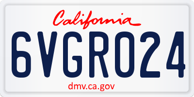 CA license plate 6VGR024