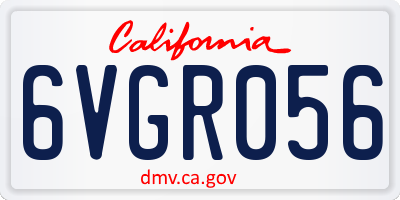 CA license plate 6VGR056