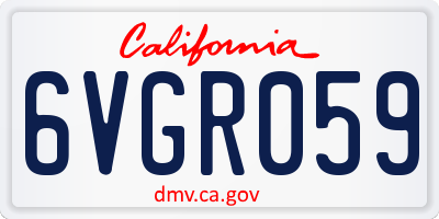 CA license plate 6VGR059