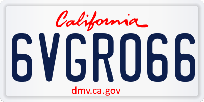 CA license plate 6VGR066