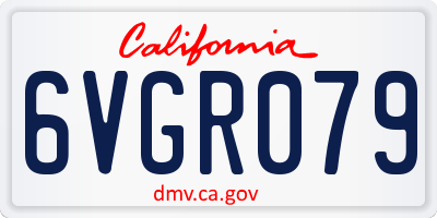 CA license plate 6VGR079