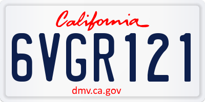 CA license plate 6VGR121
