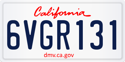 CA license plate 6VGR131