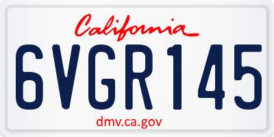 CA license plate 6VGR145