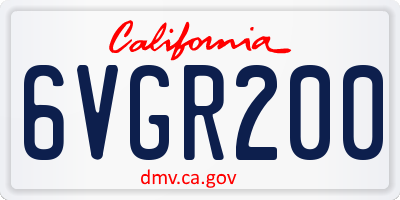 CA license plate 6VGR200