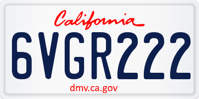 CA license plate 6VGR222