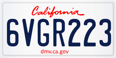 CA license plate 6VGR223