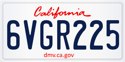 CA license plate 6VGR225