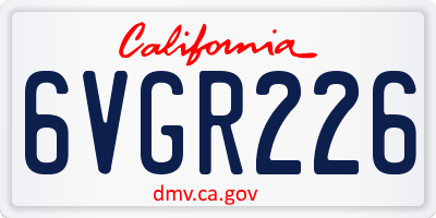 CA license plate 6VGR226