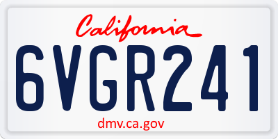 CA license plate 6VGR241