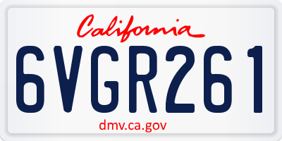 CA license plate 6VGR261
