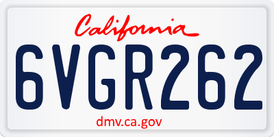 CA license plate 6VGR262