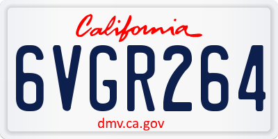 CA license plate 6VGR264