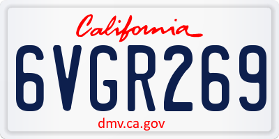 CA license plate 6VGR269