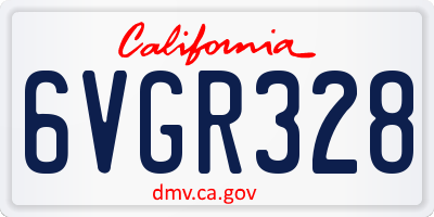 CA license plate 6VGR328