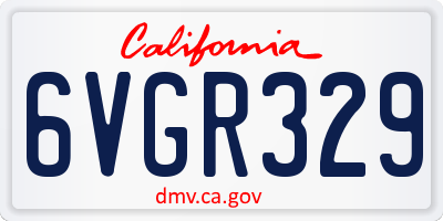 CA license plate 6VGR329