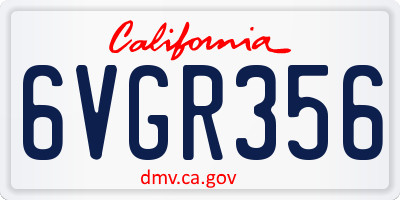 CA license plate 6VGR356