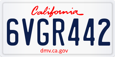 CA license plate 6VGR442