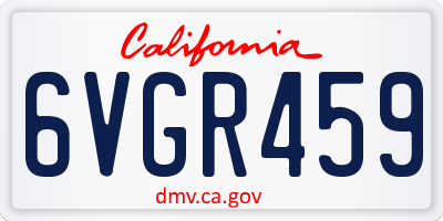 CA license plate 6VGR459