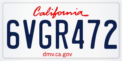 CA license plate 6VGR472