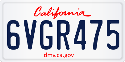 CA license plate 6VGR475