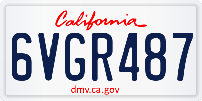 CA license plate 6VGR487