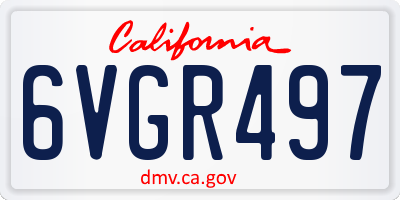 CA license plate 6VGR497