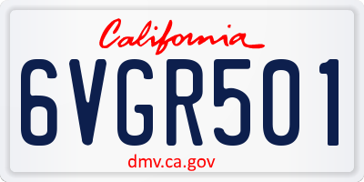 CA license plate 6VGR501