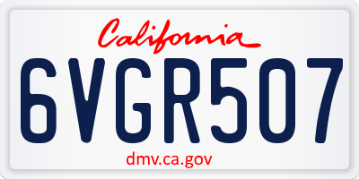 CA license plate 6VGR507