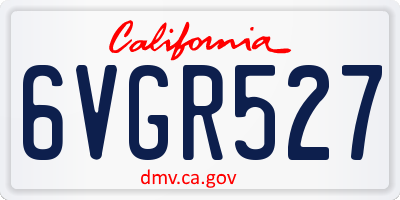 CA license plate 6VGR527