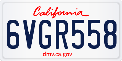 CA license plate 6VGR558