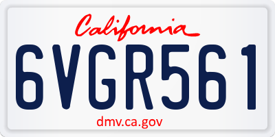 CA license plate 6VGR561